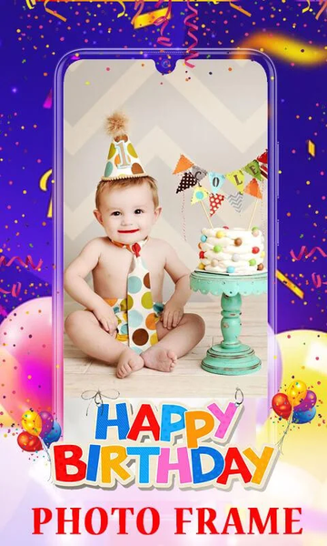 Happy Birthday Photo frame wit - Image screenshot of android app