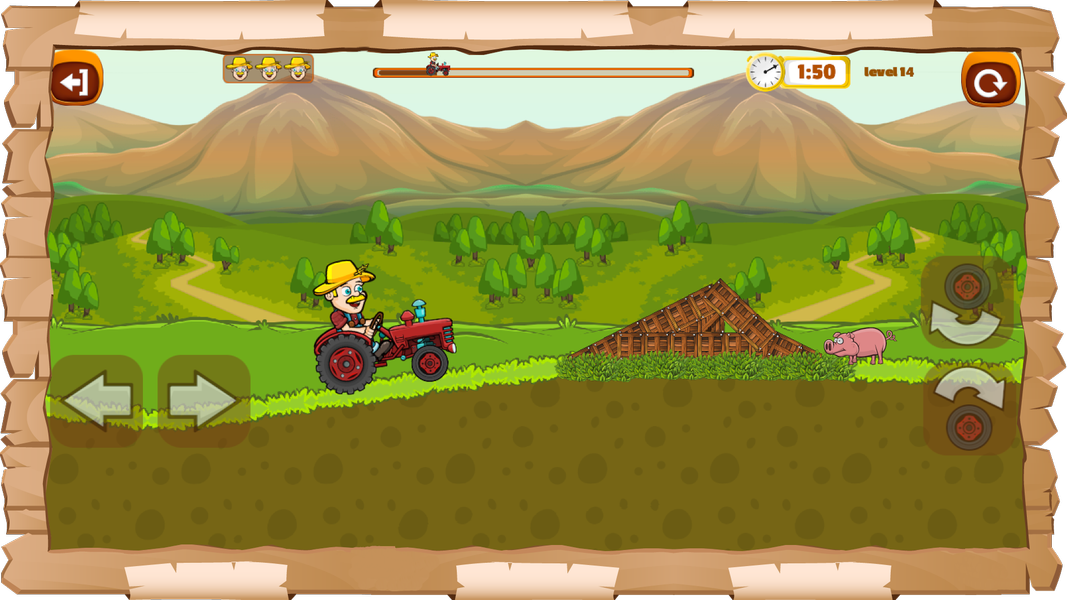 Crazy Farm Tractor - Gameplay image of android game