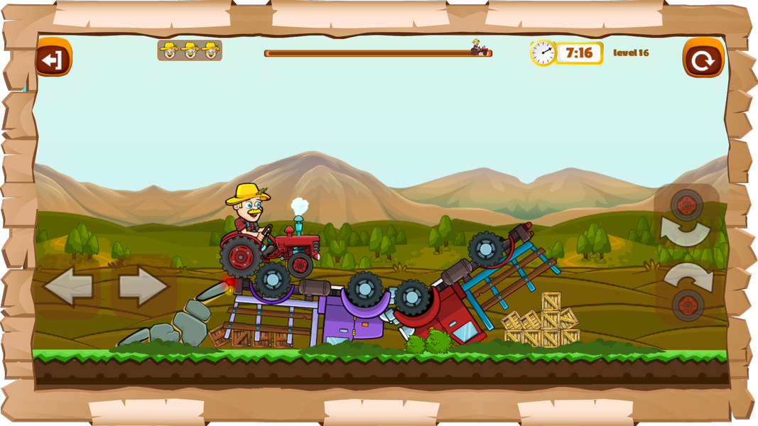 Crazy Farm Tractor - Gameplay image of android game