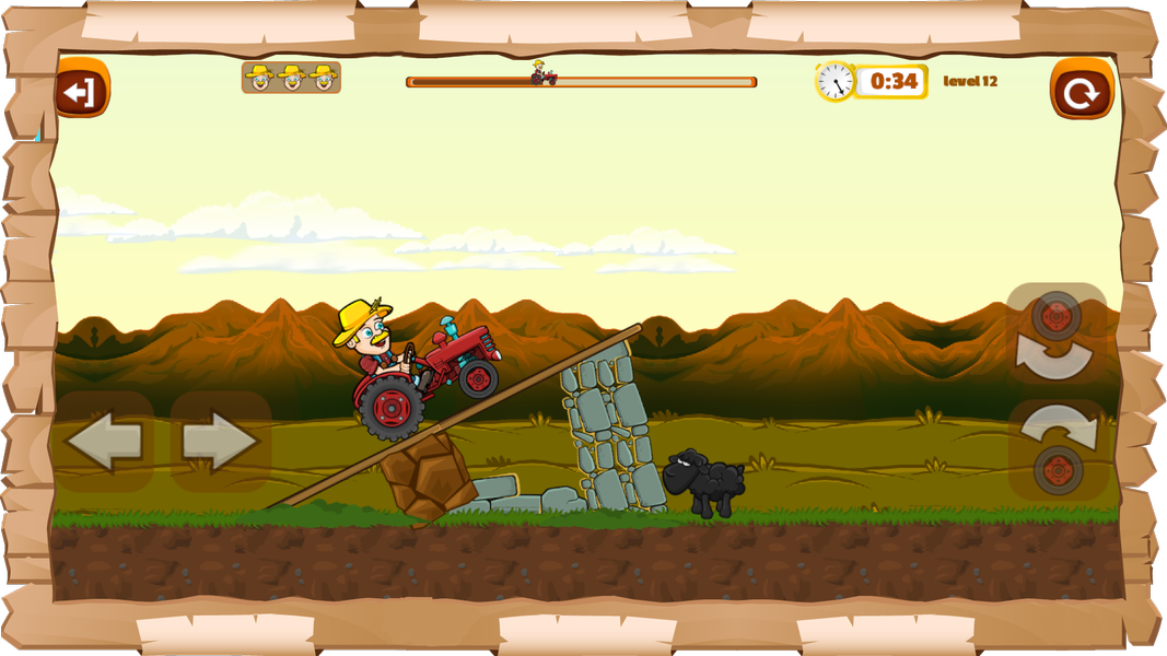 Crazy Farm Tractor - Gameplay image of android game