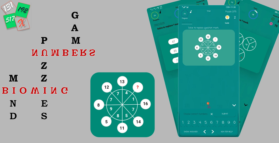 Numbers Puzzle Game - عکس بازی موبایلی اندروید