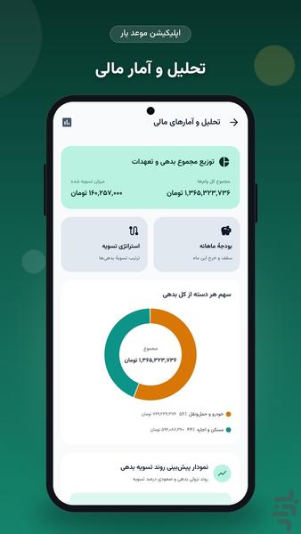 موعدیار — مدیریت اقساط، بدهی و چک - عکس برنامه موبایلی اندروید