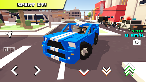 Blocky Car Racer - racing game - Gameplay image of android game