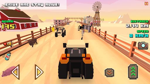 Blocky Farm Racing & Simulator - Gameplay image of android game