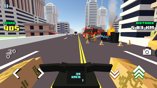 Blocky Moto Racing: Bike Rider - Gameplay image of android game