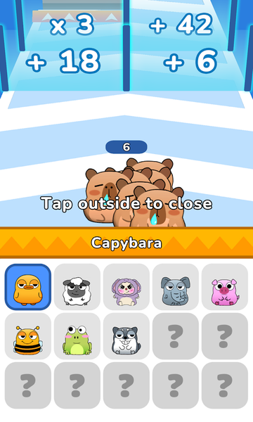 Pet Go Go: Capybara Rush Game - Gameplay image of android game