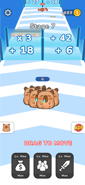 Pet Go Go: Capybara Rush Game - Gameplay image of android game
