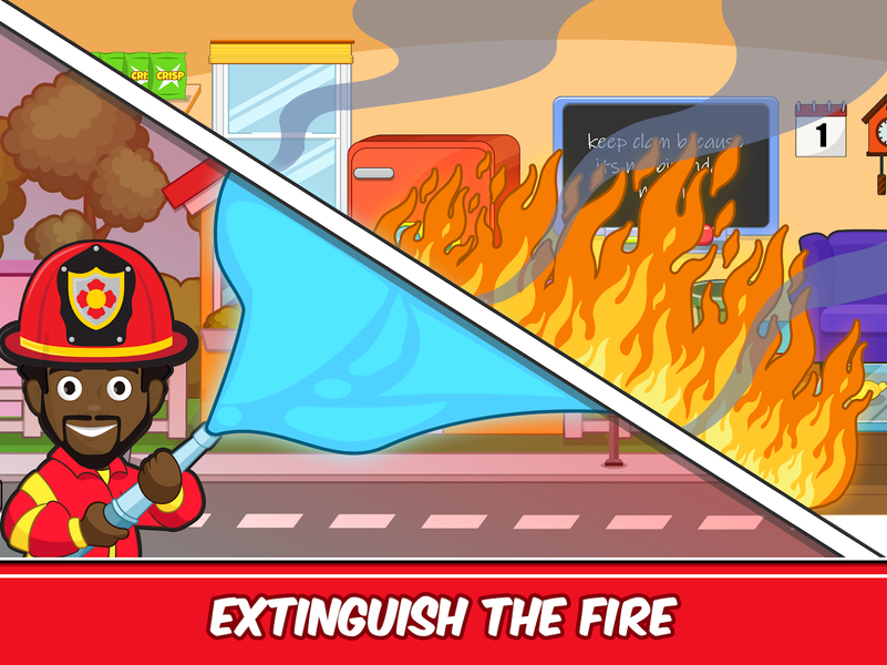 Pretend Town Fire Station Life - Gameplay image of android game