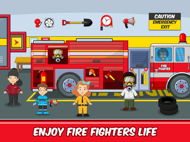 Pretend Town Fire Station Life - Gameplay image of android game