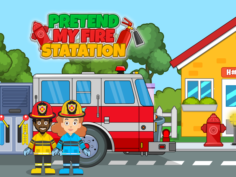 Pretend Town Fire Station Life - Gameplay image of android game