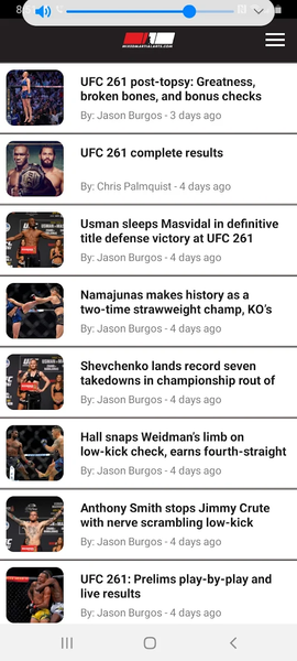 MixedMartialArts.com - Image screenshot of android app