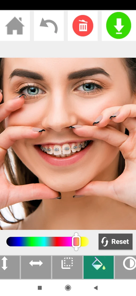 Braces on teeth: Photo editor - Image screenshot of android app
