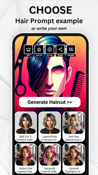 Try Hairstyles: AI Generate - عکس برنامه موبایلی اندروید