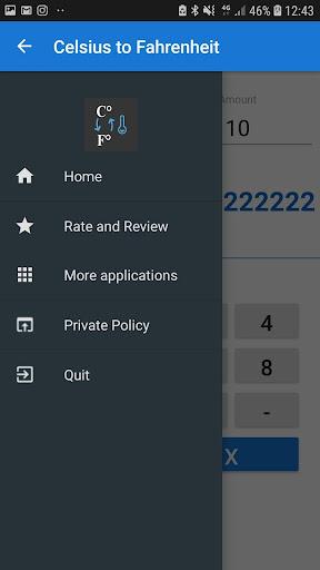 Celsius to Fahrenheit Convert - عکس برنامه موبایلی اندروید