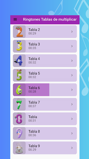 multiplication tables - Image screenshot of android app