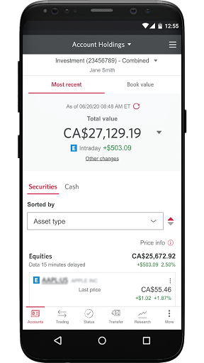 CIBC Mobile Wealth - Image screenshot of android app
