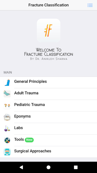 Fracture Classification (FC) - Image screenshot of android app