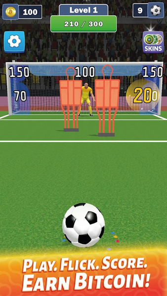 Bitcoin Goal Flick: Earn BTC - عکس بازی موبایلی اندروید