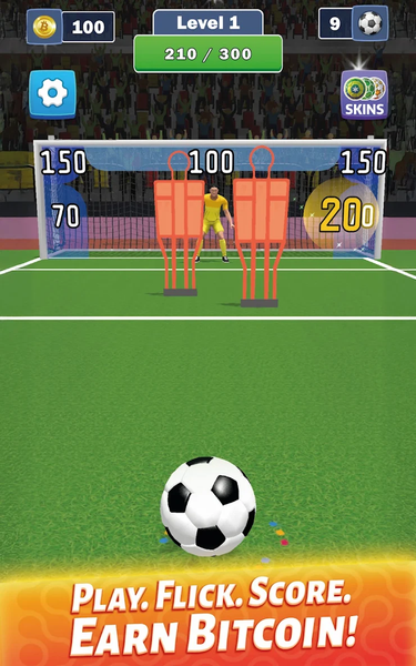 Bitcoin Goal Flick: Earn BTC - عکس بازی موبایلی اندروید