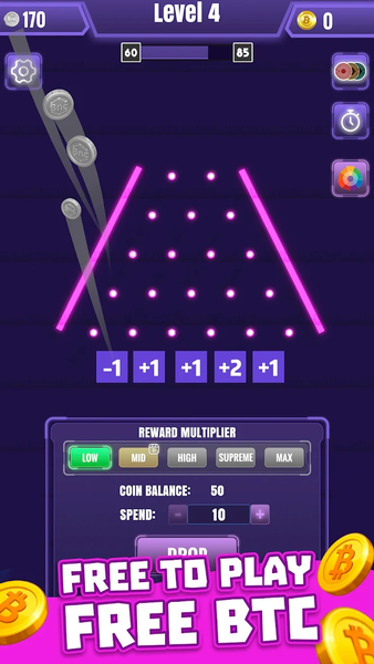 Bitcoin Plinko: Earn BTC - عکس بازی موبایلی اندروید