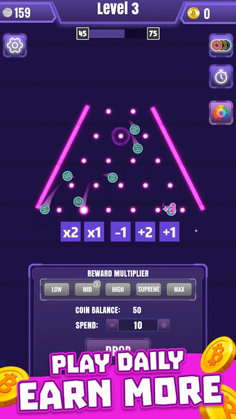 Bitcoin Plinko: Earn BTC - عکس بازی موبایلی اندروید