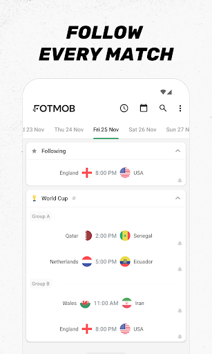 FotMob – نتایج زنده‌ی فوتبال - Image screenshot of android app