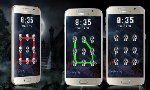 Skull Pattern Lock Screen - Image screenshot of android app