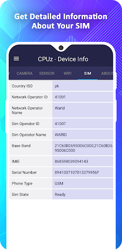CPU-M Pro - Device Info - Image screenshot of android app