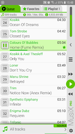 MusiX Material Light Green Skin for music player - Image screenshot of android app