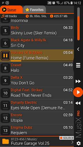 MusiX Material Dark Orange Skin for music player - Image screenshot of android app