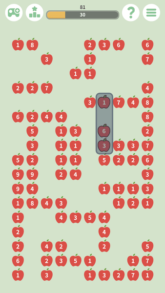 Apple Number Puzzle - Gameplay image of android game