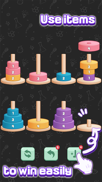 Tower of Hanoi Sort - عکس بازی موبایلی اندروید