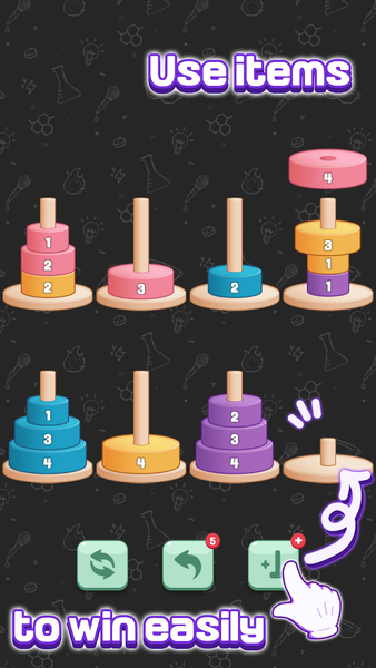 Tower of Hanoi Sort - عکس بازی موبایلی اندروید