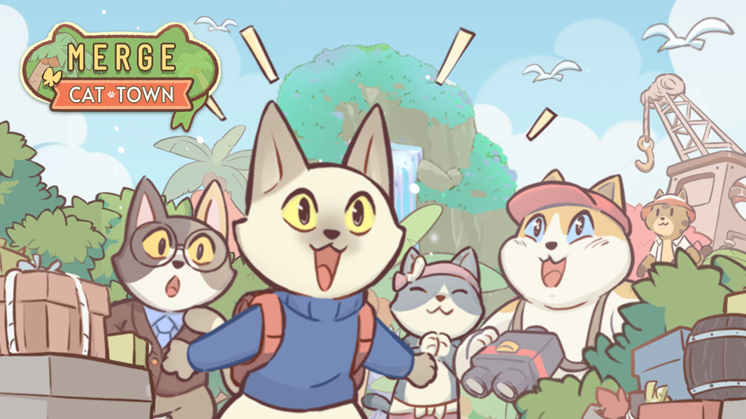 Merge Cat Town - Gameplay image of android game