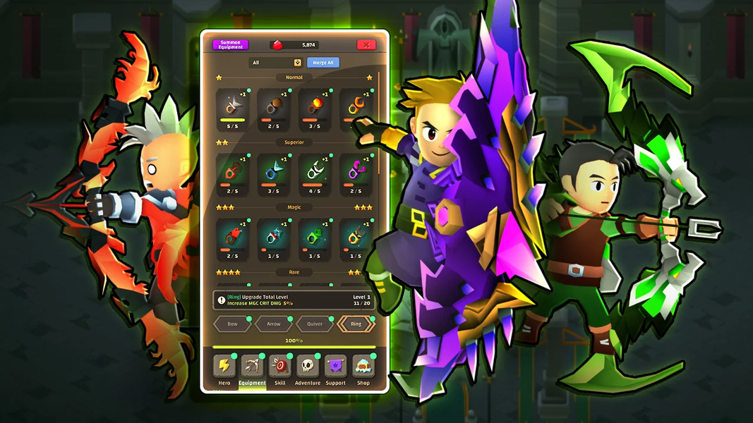 Super Arrow AFK: Skill Combos - Gameplay image of android game