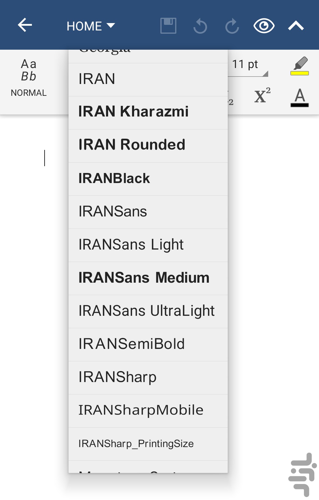 font farsi android