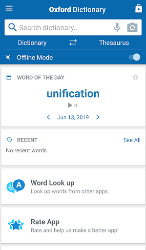 Oxford American Dict. & Th. - Image screenshot of android app