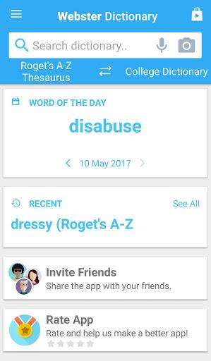 Webster College Dictionary and Roget's A-Z Thesaurus - Image screenshot of android app