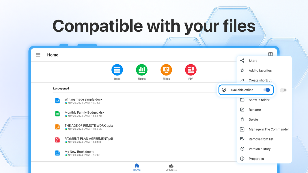 MobiOffice: Word, Sheets, PDF - Image screenshot of android app
