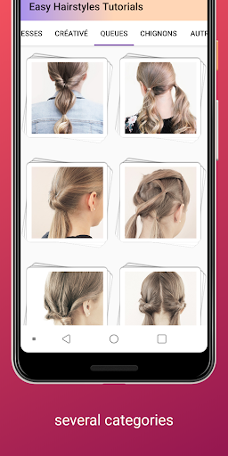 Easy Hairstyles Tutorials : Step by Steps - Image screenshot of android app