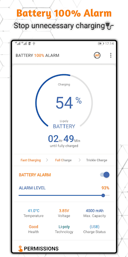 Battery 100% Alarm - عکس برنامه موبایلی اندروید