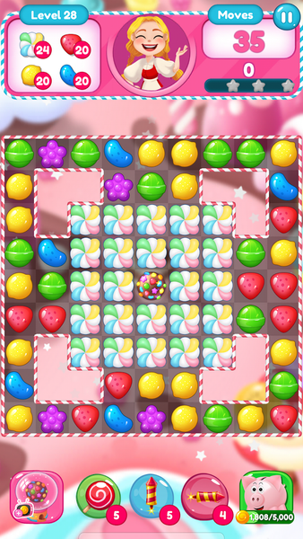 Sweet Candy Bomb: Match 3 Game - Gameplay image of android game