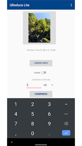 Compress image size in kb & mb - عکس برنامه موبایلی اندروید