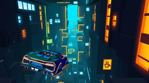 Neon Flytron: Cyberpunk Racer - Gameplay image of android game