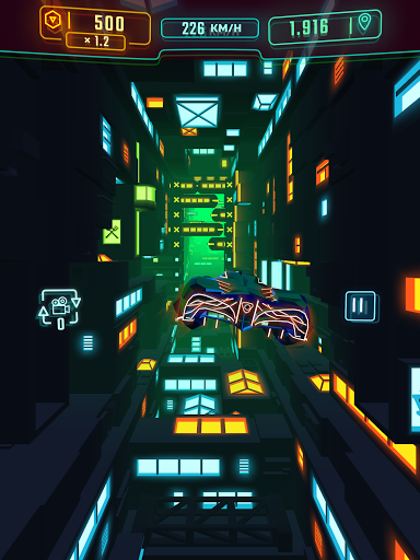 Neon Flytron: Cyberpunk Racer - Gameplay image of android game