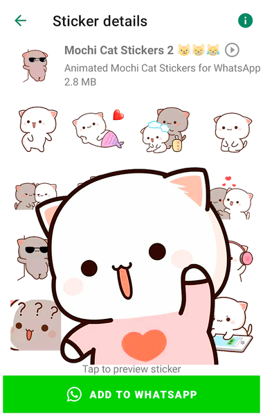 Animated Mochi Cat Stickers - عکس برنامه موبایلی اندروید