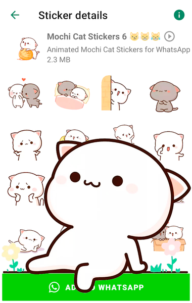 Animated Mochi Cat Stickers - عکس برنامه موبایلی اندروید