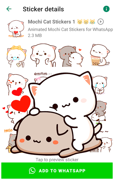 Animated Mochi Cat Stickers - Image screenshot of android app