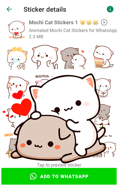 Animated Mochi Cat Stickers - عکس برنامه موبایلی اندروید