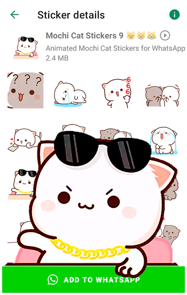 Animated Mochi Cat Stickers - عکس برنامه موبایلی اندروید